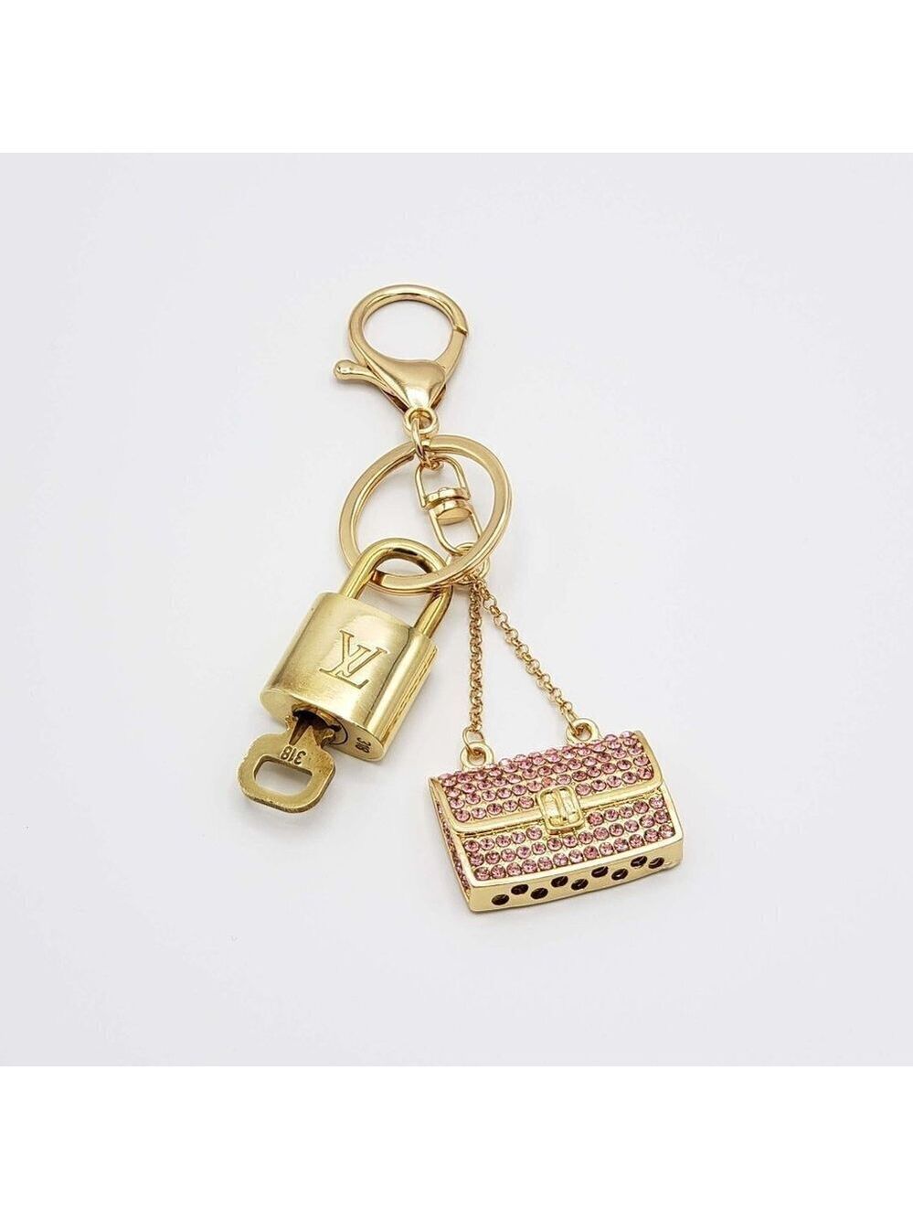 100% Auth Louis Vuitton Lock & Key with unbranded Bagcharm, Keycharm, Keychain